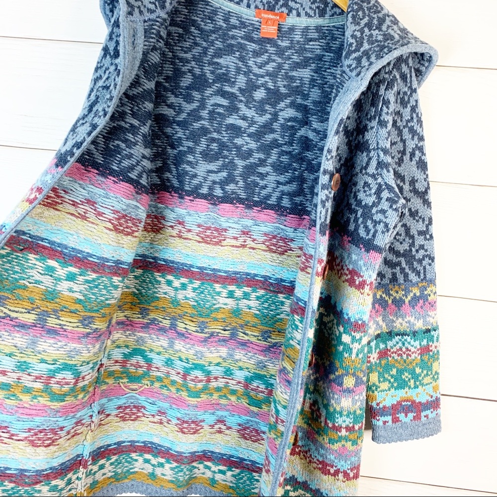 Sundance Copenhagen Wool Fair Isle Coat Size Large - Picture 4 of 8